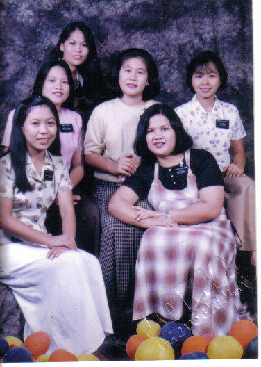 From L-R (bottom): Sis. Suerte, Sis. Labrador, Sis. Dicto, Sis. Gamboa, Sis. Cabresos, Sis. Encarguez
Rutchel Minerva Puckett
11 May 2005