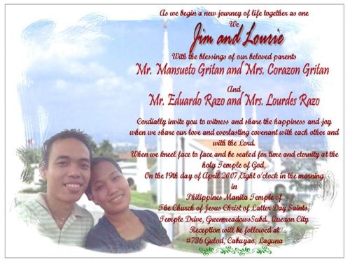This is our simple invitation
Jim Samson Gritan
02 Apr 2007