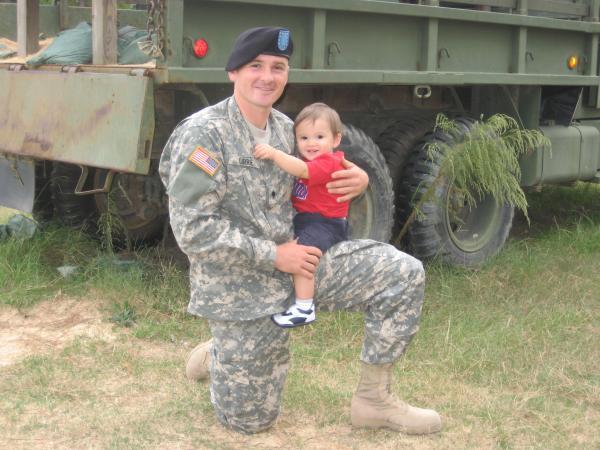 SPC Brendan Currie and son Riley Currie at Fort Jackson, South Carolina.
Brendan Lee Currie
30 Dec 2007