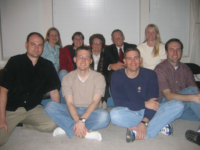 Back (L-R): Kim Woodbury, Kirsten Abel, Sis. Morrey, Pres. Morrey, Anne (Suhren) Hickenlooper
Front (L-R): Ryan Hadley, Randy Booth, Brandon Jensen, Richard Vance
Brandon Jensen
25 Apr 2005