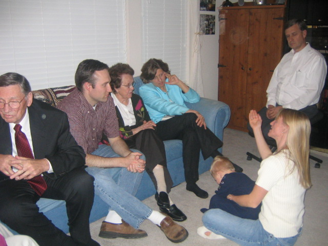 Pres. Morrey, Richard Vance, Sis. Morrey,  Morrey's Daugther, Morrey's Son-in-Law, Anne (Suhren) Hickenlooper
Brandon Jensen
25 Apr 2005