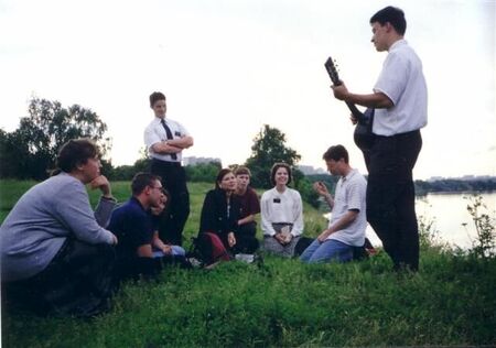 A picnic on the Moskva river, with members, missionaries, and friends of the Krasnopresnenski branch. 1998.
James Moroni Christensen
11 Oct 2003