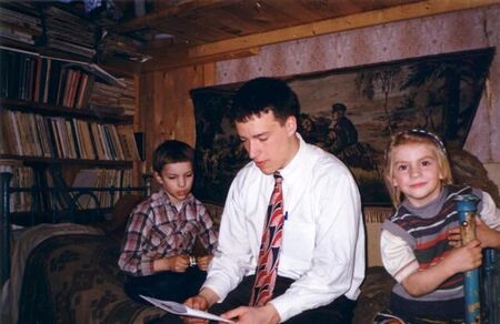 Elder Christensen at the home of Vadim Ermakov, Valakolamsk
James Moroni Christensen
11 Oct 2003