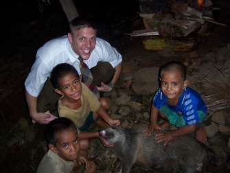 Elder Sannar with local boys in Salani and a friend they invited to dinner,6-06.
Tyler McKay Sannar
17 Aug 2006