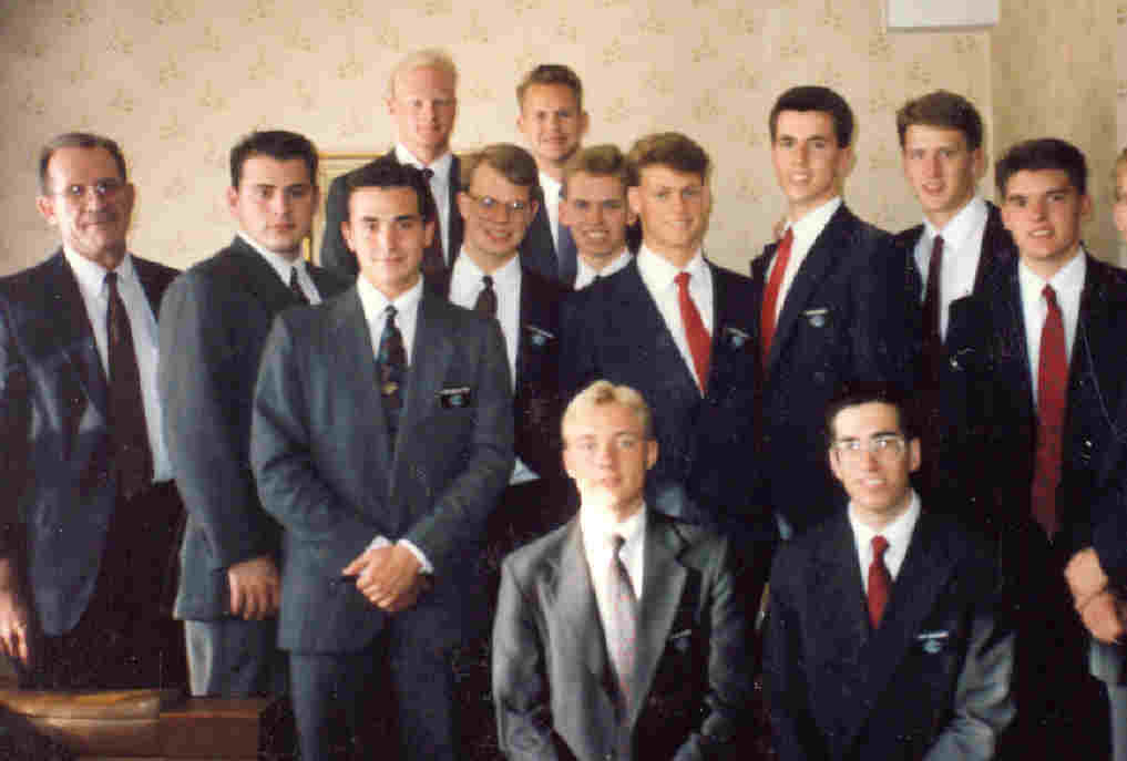 The First 10 missionaries in Slovenia (and Elder Cox).  President Reber on the left of course.
Richard Paul Woodruff
31 Jul 2003