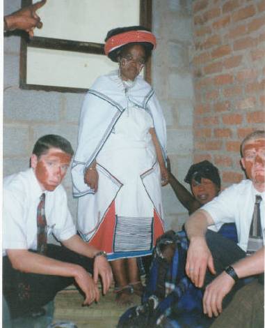 Elders Clouse and McCune in King Williams Town with Steve and his mom as Steve entered 