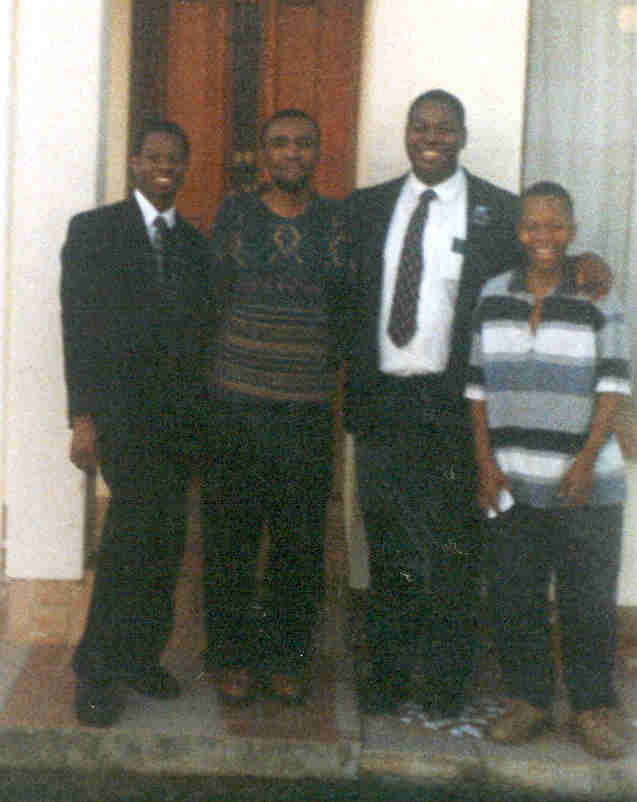 Elder Manganyi, Siyabulela, Elder Johnson, and John--Kwadwesi
Rodric Anthony Johnson
12 Feb 2002
