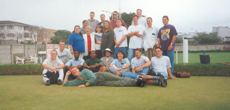 Our zone loved to go Lawn Bowling.  One fine P-Day, we were blessed by the company of President Markus and his wife (to the left).  If memory serves me correctly Sister Markus beat her husband 2 games out of 3.
Bill  Peavoy
31 Aug 2001