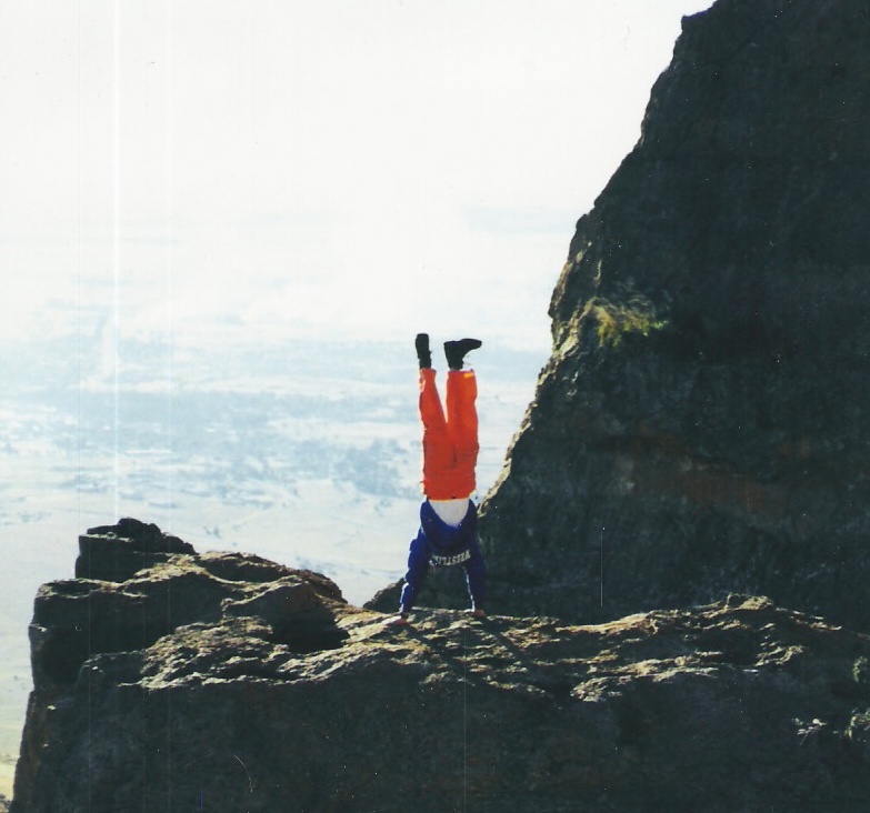 A lot of missionaries climbed Thaba Ncho when serving in the Bloemfontein zone.  My zone did it twice in early 2000.  This is me doing a handstand out on the point.
Tyler D. Jorgenson
23 Apr 2006