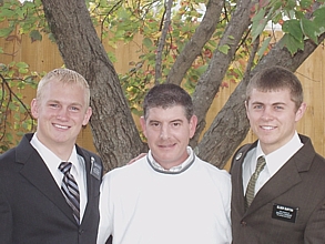 I Creston am in the middle of two of the best missionaries out their today. Elder Dickson on LT (He Baptized Me :) and Elder Burton on RT (Along with other Elders Did The Confirmation). I Love and appreciate you both! Your Brother in Christ always...  Creston W. Dean
Creston W. Dean
11 Feb 2006