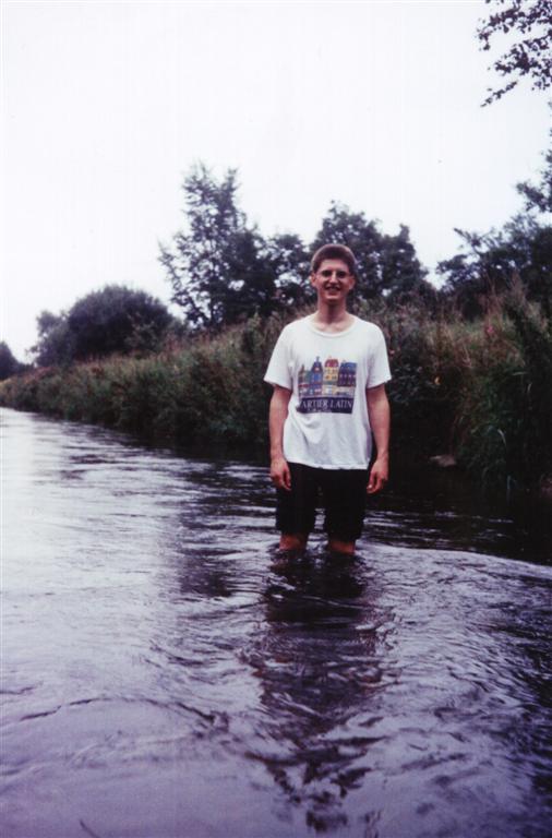 Elder King is trying to find a place for a Paptism,but here it wasn´t deep enough,but we found a better place later, and yes, we used it once.Singen,1989,during summer.
Alexander Georg Stefan Dessin
18 Mar 2006