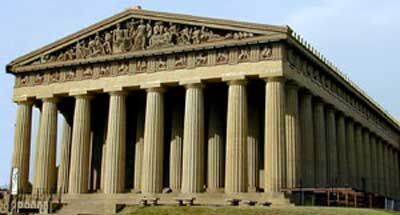 Nashville's replica of the ancient Greek temple mirrors the dimensions of the Parthenon in Athens to one eighth of an inch. Located in Centennial Park, it is listed in the National Register of Historic Places.
Brian Sweeting
05 Nov 2001