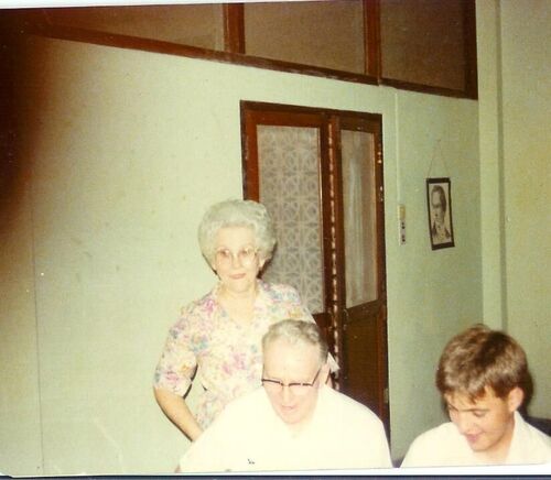 Pres. and Sis. Lowe visit the Pathumwan Elders. Elder Dennis Johnson looks like he's having fun.
James  Francisco
21 Mar 2004
