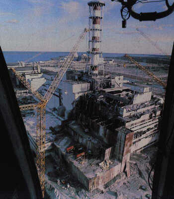 Chernobyl power plant after explosion