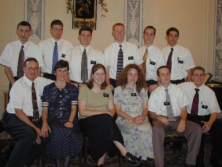 My first Zone...Elders Shmurak, Mann, Bowles, Mealey, Dickson, Christensen, McQueens, Sisters Morris and Romash, and Elders Gibbons and Day. A great group.
Heather  Hokanson
12 Nov 2003