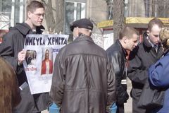 On the left holding the signboard is Elder Stevens, who at the time (April 2005) was a new missionary. I am on the right talking to a drunk young man. We loved signboarding on the Sheenik in Dnepr. It was one of the most effective things we ever did.
Samuel Baugh Hislop
12 Mar 2006