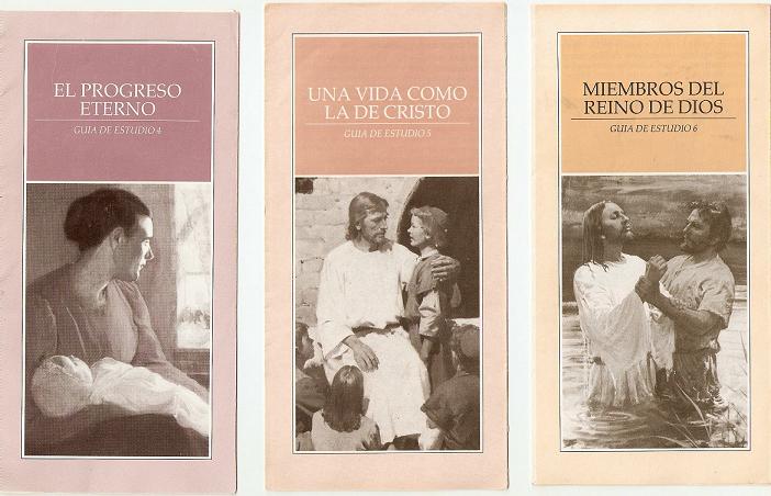 ¿Quien recuerda estas otras? ¿Cuantas entregastes durante toda la Misión? Solo los viejos misioneros saben que la cantidad de entrega de estas son menores a las tres primeras, Más sin embargo se tenia mas posibilidades de cumplir la meta Bautizmal al enseñarlas todas (La Vieja Escuela).
Eugenio  Cedeño
01 Oct 2008