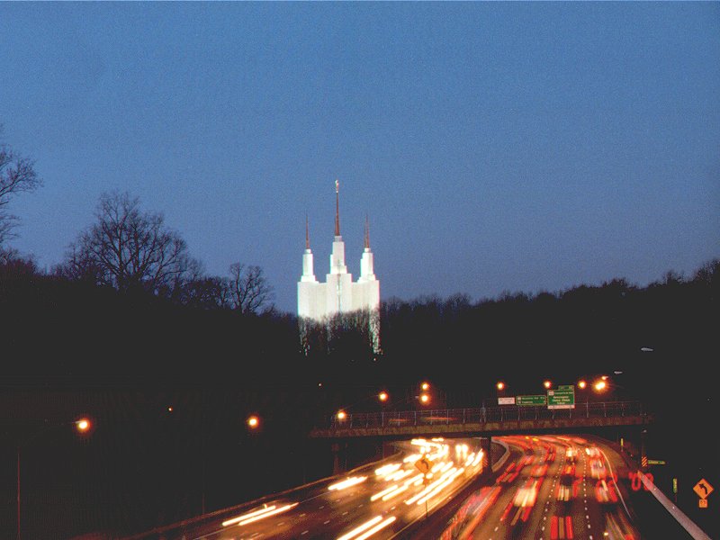Washington D.C. Temple from the Capital Beltway (I-495) bridge
David  Pabst
11 Oct 2002
