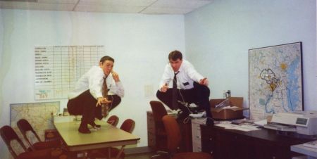 Elder Thorup and Elder Pabst calling out the masses of Visitor Center referrals.
Calling referrals is an active, competetive sport!
David  Pabst
26 Aug 2003
