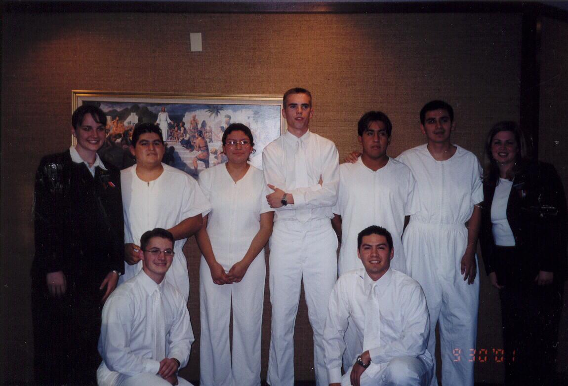 This was a great day in our district. We each had a baptism. This is also our first picture taken together in the mission (Gleason and Thompson). Little did we know then!!
Susan Camille  Thompson
19 Nov 2003