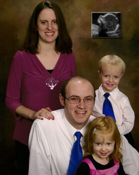 L to R: Sarah, Job, Keziah, Patrick.
Inset: Jaxon(Ultra Sound Pic)
Job D Wise
26 Jan 2009